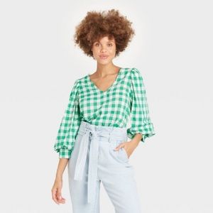 A New Day Gingham Checked Top